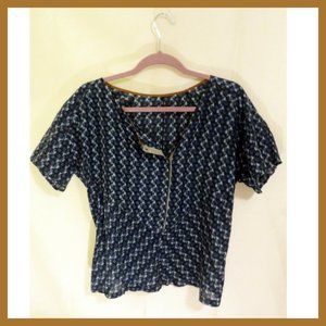 Anthropologie silk shirt with asymmetrical detail